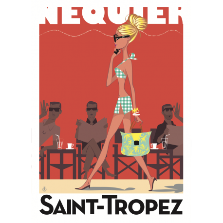 Affiche tirage d'Art "Saint Tropez Senequier" Monsieur Z.