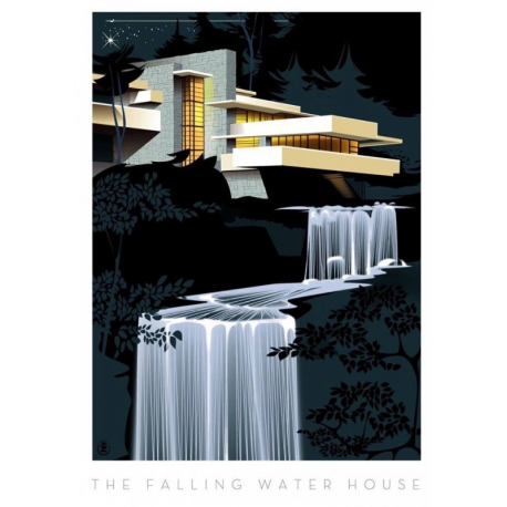 Affiche tirage d'Art "Falling Water House" Monsieur Z.