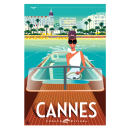 Affiche tirage d'Art "Cannes French Riviera" Monsieur Z.