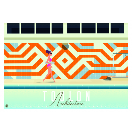 Affiche tirage d'Art "Toulon piscine mosaïque" Monsieur Z.