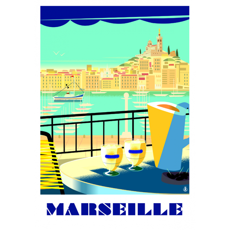 Affiche tirage d'Art Marseille Ricard Monsieur Z. - insolite