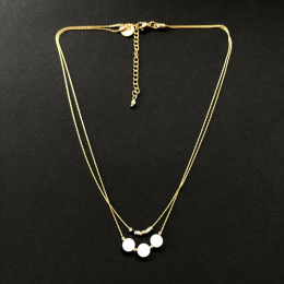Collier double Moon - Litchi