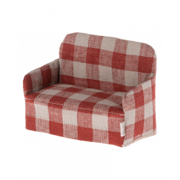 Canapé miniature à carreaux rouges Maileg