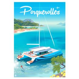 Affiche tirage d'Art "Catamaran Porquerolles" Monsieur Z.
