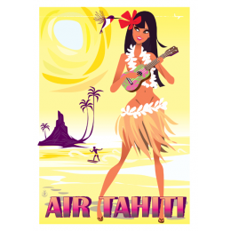 Affiche tirage d'Art "Air Tahiti" Monsieur Z.